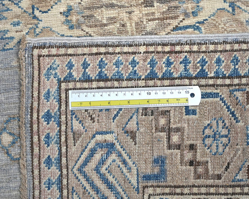 3x5 Kazak Gray Brown Hand Knotted Geometric Wool Area Rug